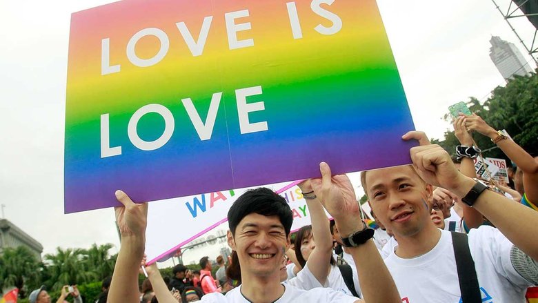 Multitudinaria marcha del orgullo gay en Taiwan